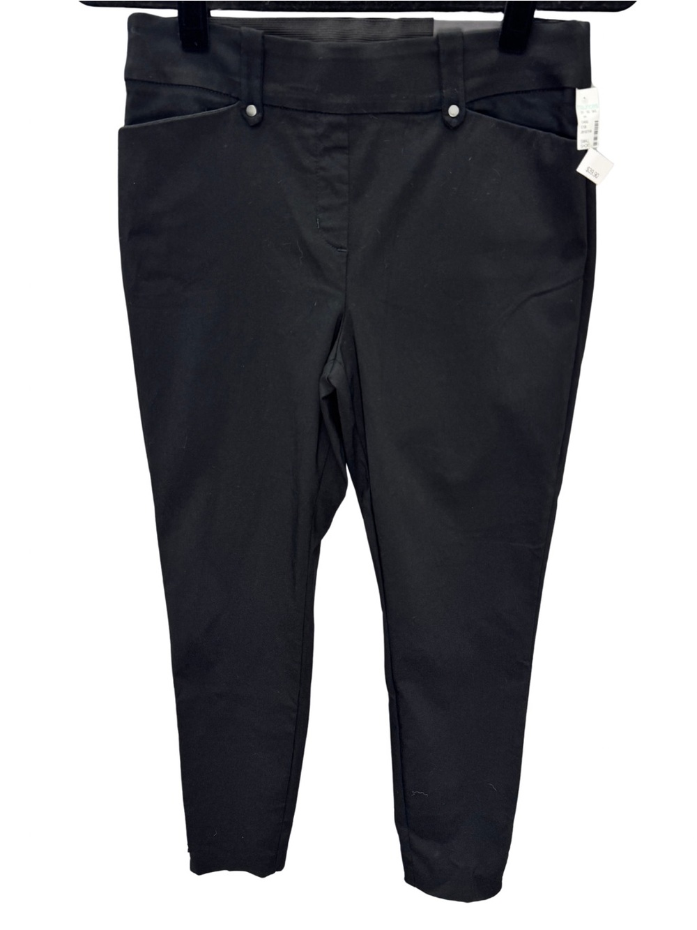 NWT Maurices Black Skinny Pull-On Ankle Dress Pants Size Small Short Mid Rise